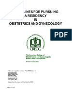 Guidelines For Pursuing A Residency IN Obstetrics and Gynecology