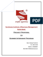 Project Proposal of Summer Internship Program: Symbiosis Institute of Business Management Hyderabad