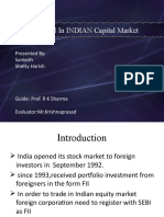 Role of FII in INDIAN Capital Market: Presented By: Sanketh Shetty Harish