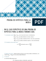 Prueba de Hipótesis para La Media y Proporción