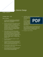 Specialist Diploma: Seismic Design: Friday 7 July 2017