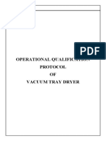 Operational Qualification Protocol OF Vacuum Tray Dryer