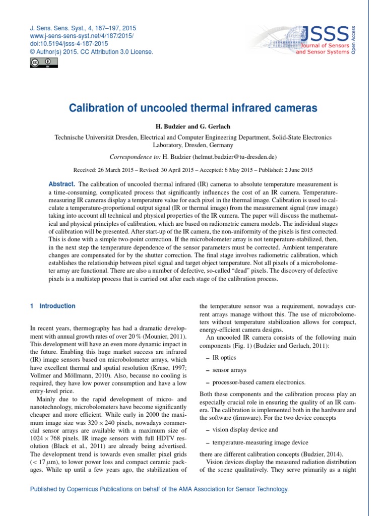 Calibration Of Uncooled Thermal Infrared Cameras Infrared Thermography