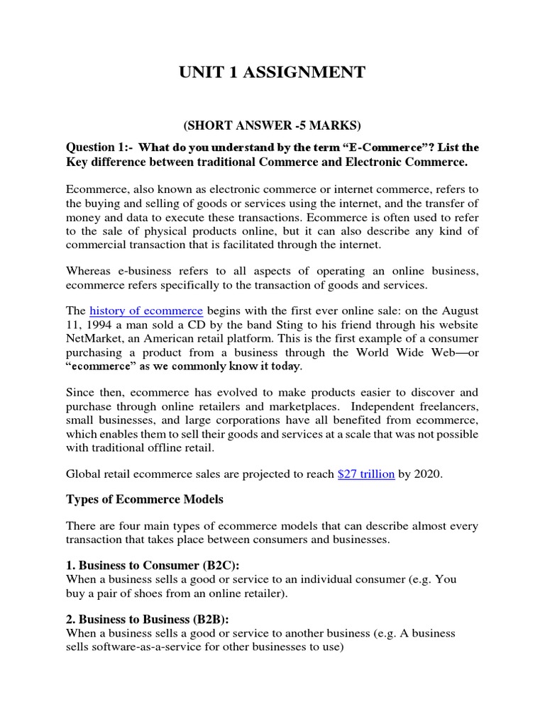 Understanding E-Commerce Fundamentals | PDF | E Commerce | Online Shopping
