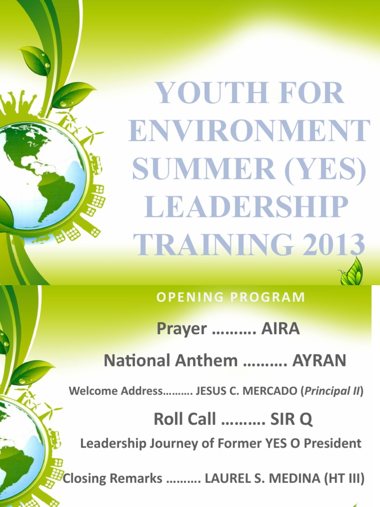 YES Leadership Training 2013 Program | PDF | Sports & Recreation ...