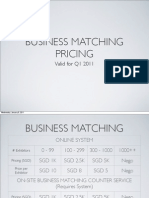 Business Matching Pricing Q1 2011