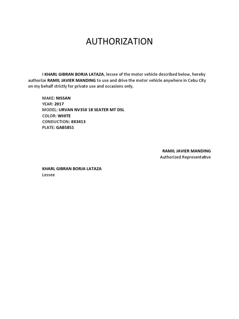 Rent Authorization | PDF