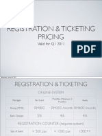 Registration and Ticketing Pricing - Q1 2011