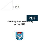 Návrh Záverečného Účtu Mesta Nitra Za Rok 2019