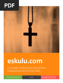 Ecz Grade 10 Religious Education Summarized Notes (For 2046)