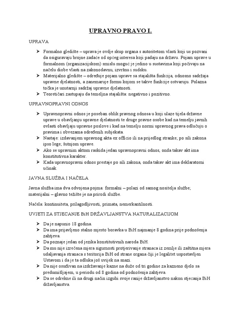 UPRAVNO-PRAVO-1 Skripta | PDF