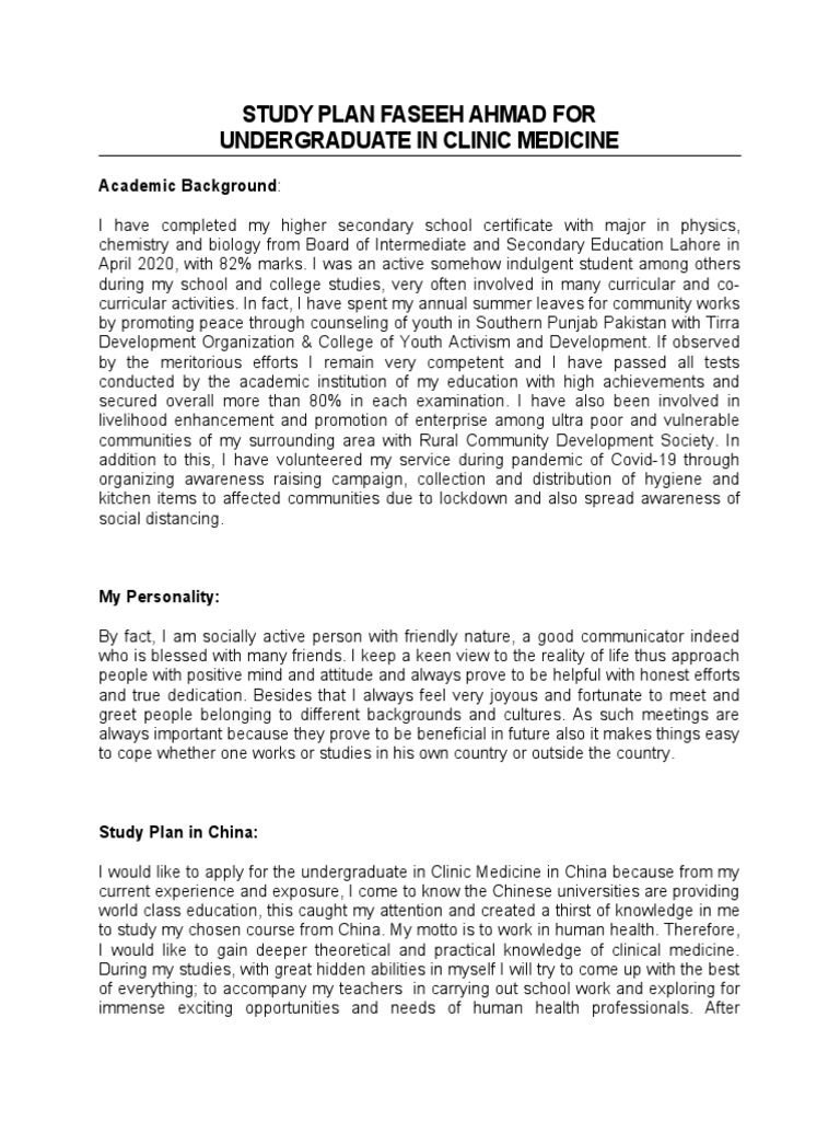 Undergraduate Study Plan for Medicine in China | PDF | China | World ...