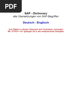 Sap Dictionary German English