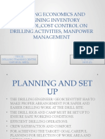 11-08-2014 Drilling Economics and Planning Inventory Control, Cost Control On Drilling Activities