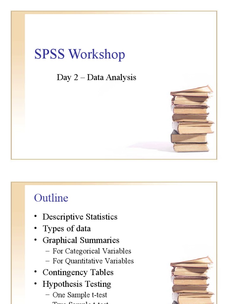 SPSS Data Analysis Workshop Day 2 | PDF | Statistics | P Value