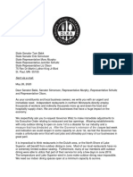 Duluth Area Restaurant Association - State Delegation Letter