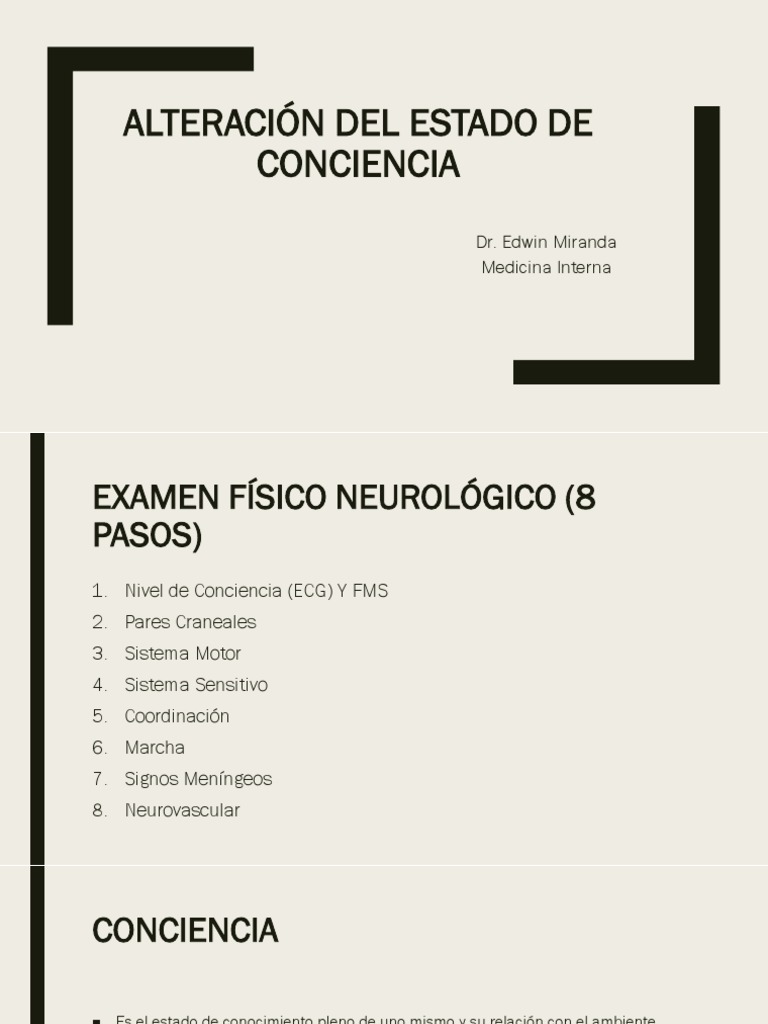 Alteración Del Estado de Conciencia | PDF | Coma | Cerebro