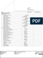 Lubricants and Capacities: Notes Specified Value Measured Value