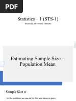 Session 22,23 - Interval Estimates