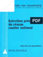 Entretien Préventif Du Réseau Routier National - Répertoire Des Dégradations PDF