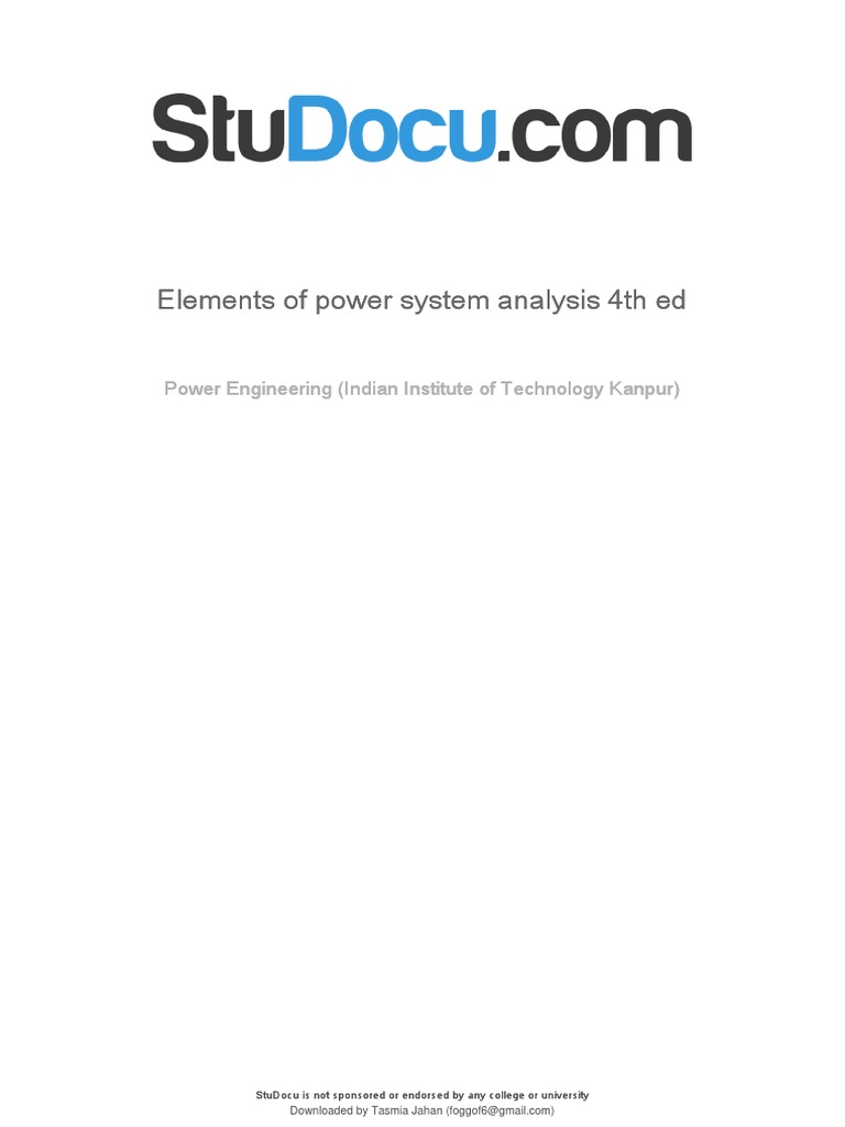 Elements of Power System Analysis 4th Ed | PDF