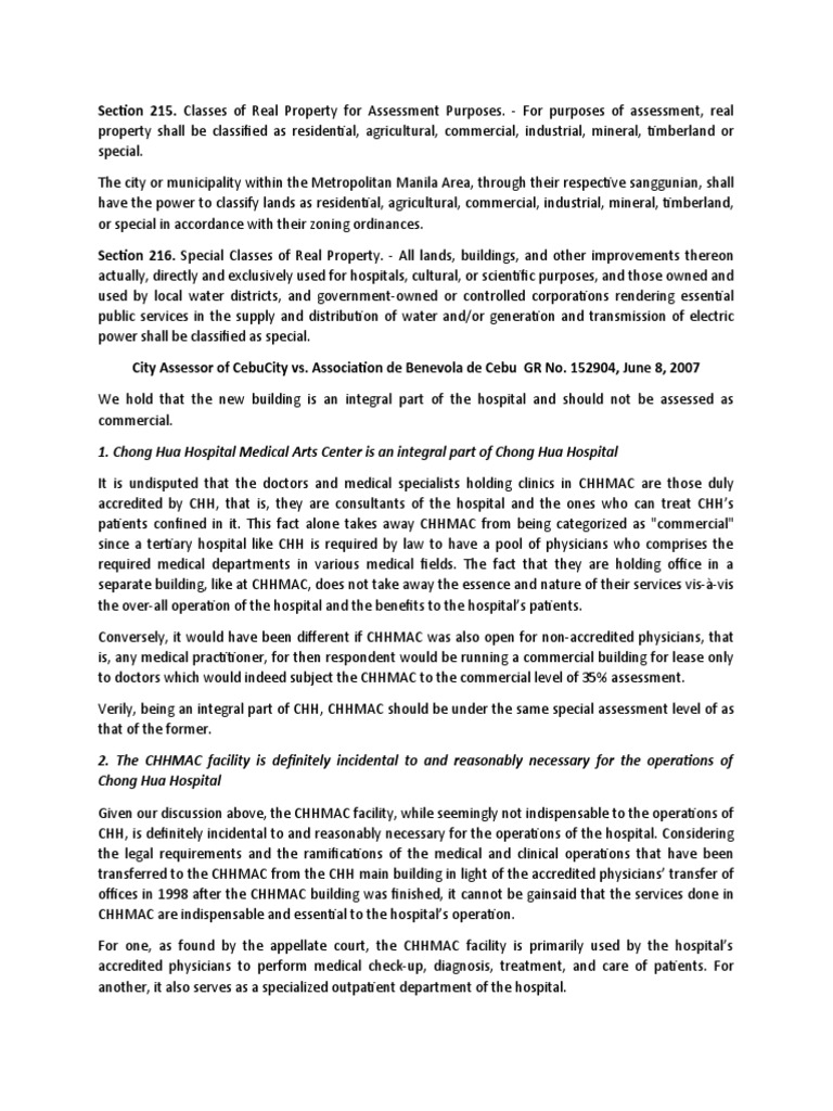 Determining the Classification and Assessment of Various Types of Real
