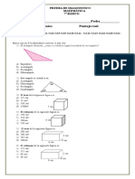 Prueba de Diagnostico Septimo Básico 2020, Matemática.