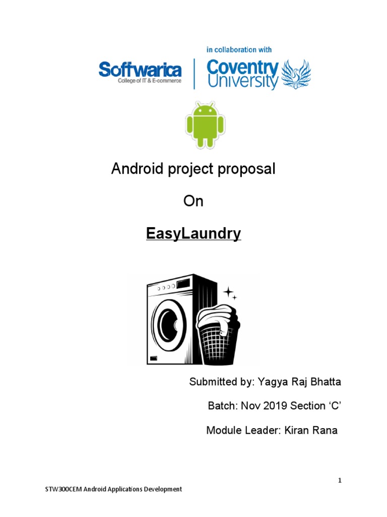 EasyLaundry Android App Proposal | PDF | Software Development | Model ...