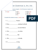 Kindergarten Grammar Is Am Are PDF
