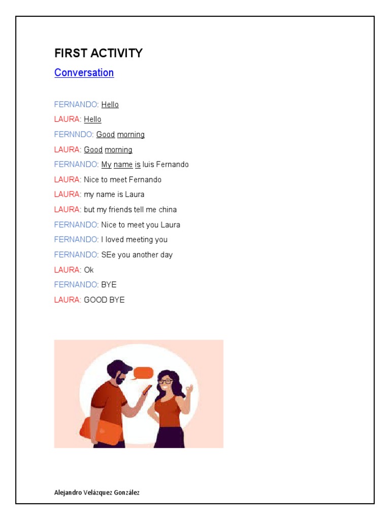 First Activity: Conversation | PDF | Sports & Recreation | Travel