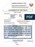 Mejoramiento de servicios educativos en I.E. Inca Samawi Challacollo