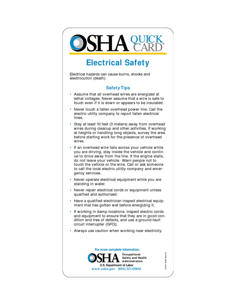 Electrical Safety Tips and Guidelines | PDF