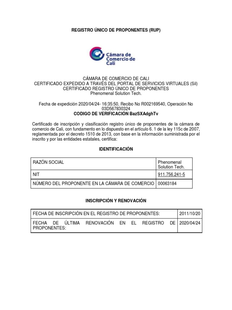 Rup PDF | PDF | Hardware de la computadora | Cámara de Comercio