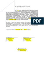 Acta de Nombramiento Vigía SST