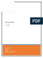 Rehab Abid: Subject: Physiology Semester II Section B Submitted To: DR - Narmeen Haseeb Submitted On: 27-03-2020