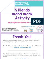 S Blends Word Work Activity: Digital