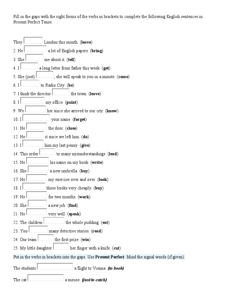 Present Perfect, Past Perfect, Present Perfect Continuous, and Past Perfect  Continuous | PDF | Perfect (Grammar) | Grammar