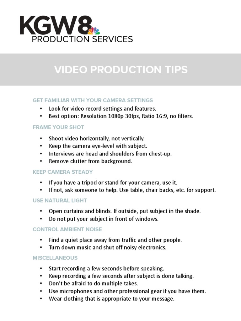 Production Tips | PDF