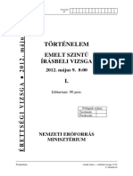 Tortenelem Emelt Szintu Irasbeli Erettsegi Vizsga Megoldassal II 2012