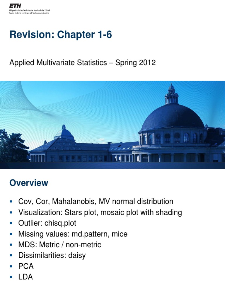 Applied Multivariate Statistics Overview | PDF | Covariance Matrix ...