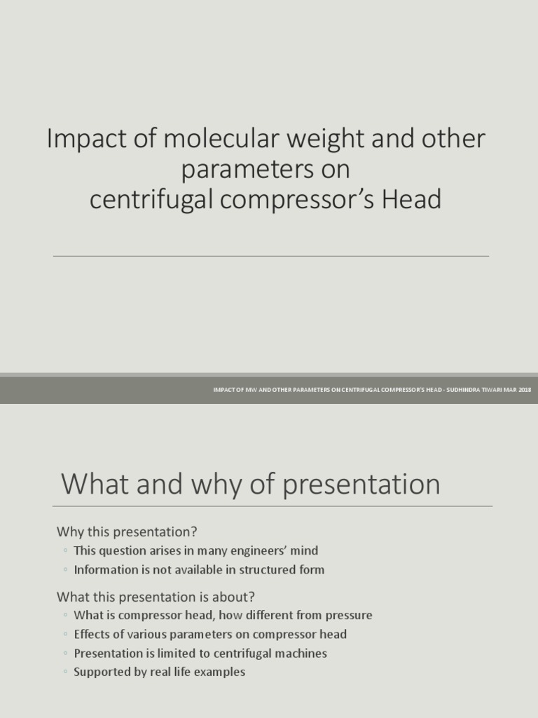 Impact of Molecular Weight and Other Parameters On Centrifugal