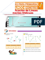 Identificación y clasificación de líneas rectas según su posición vertical, horizontal u oblicua