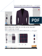 Red Broad Check On Black Smart Fit Casual Coat