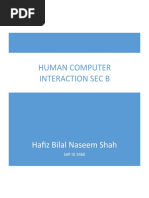 Human Computer Interaction Sec B: Hafiz Bilal Naseem Shah