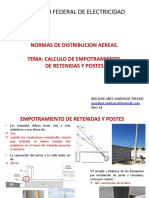 Comision Federal de Electricidad: Normas de Distribucion Aereas. Tema: Calculo de Empotramiento de Retenidas Y Postes