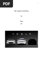 Analysis of Tesla Motors