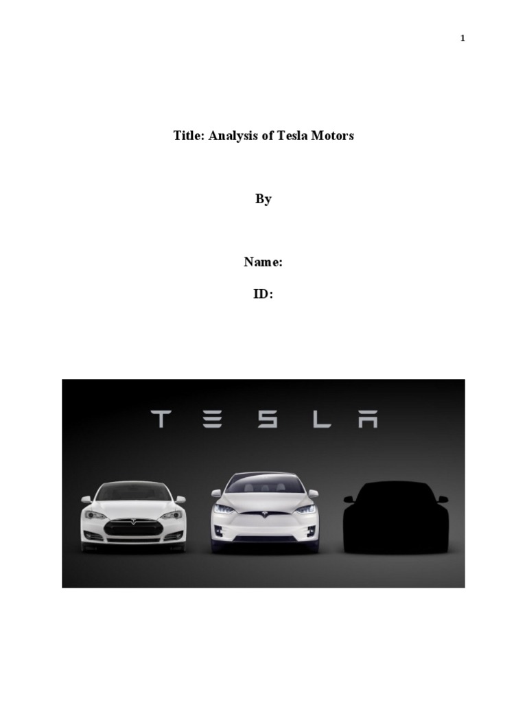 Analysis of Tesla Motors PDF Electric Car Swot Analysis
