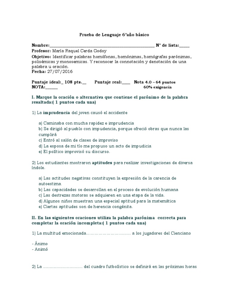 Prueba 6° Homofos.. | PDF | Obesidad | Salud y bienestar