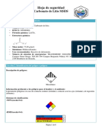 Hoja de seguridad Carbonato de Litio