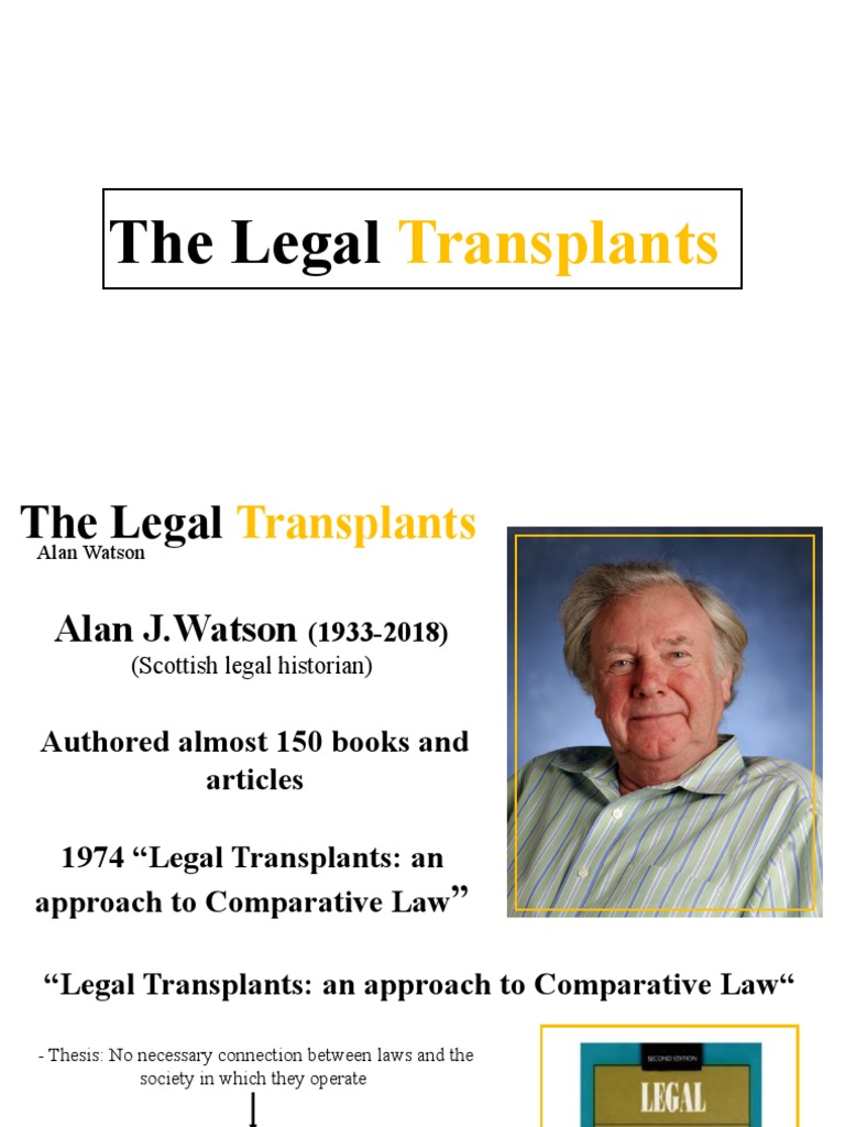 Alan Watson's Legal Transplants Theory | PDF | Comparative Law ...